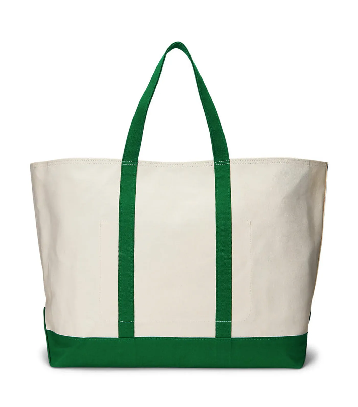 Men's Logo-Embroidered Canvas Tote Cream/Hillside Green