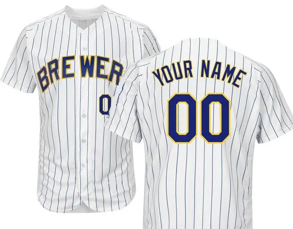 Milwaukee Brewers Customizable Pro Style Baseball Jersey - 4 Styles Available