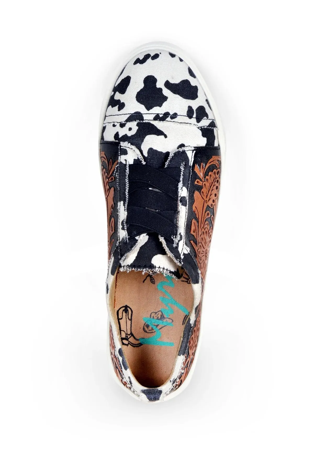 Myra Women's Cowprint with Handtooling Sneaker