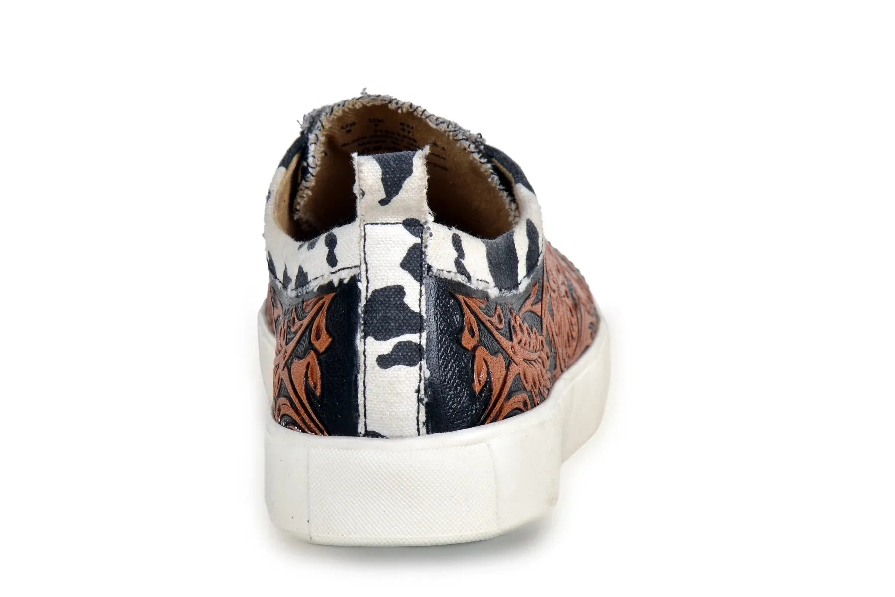 Myra Women's Cowprint with Handtooling Sneaker