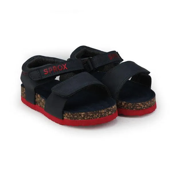 NAVY BLUE BOYS SANDALS WITH RED OUTSOLE