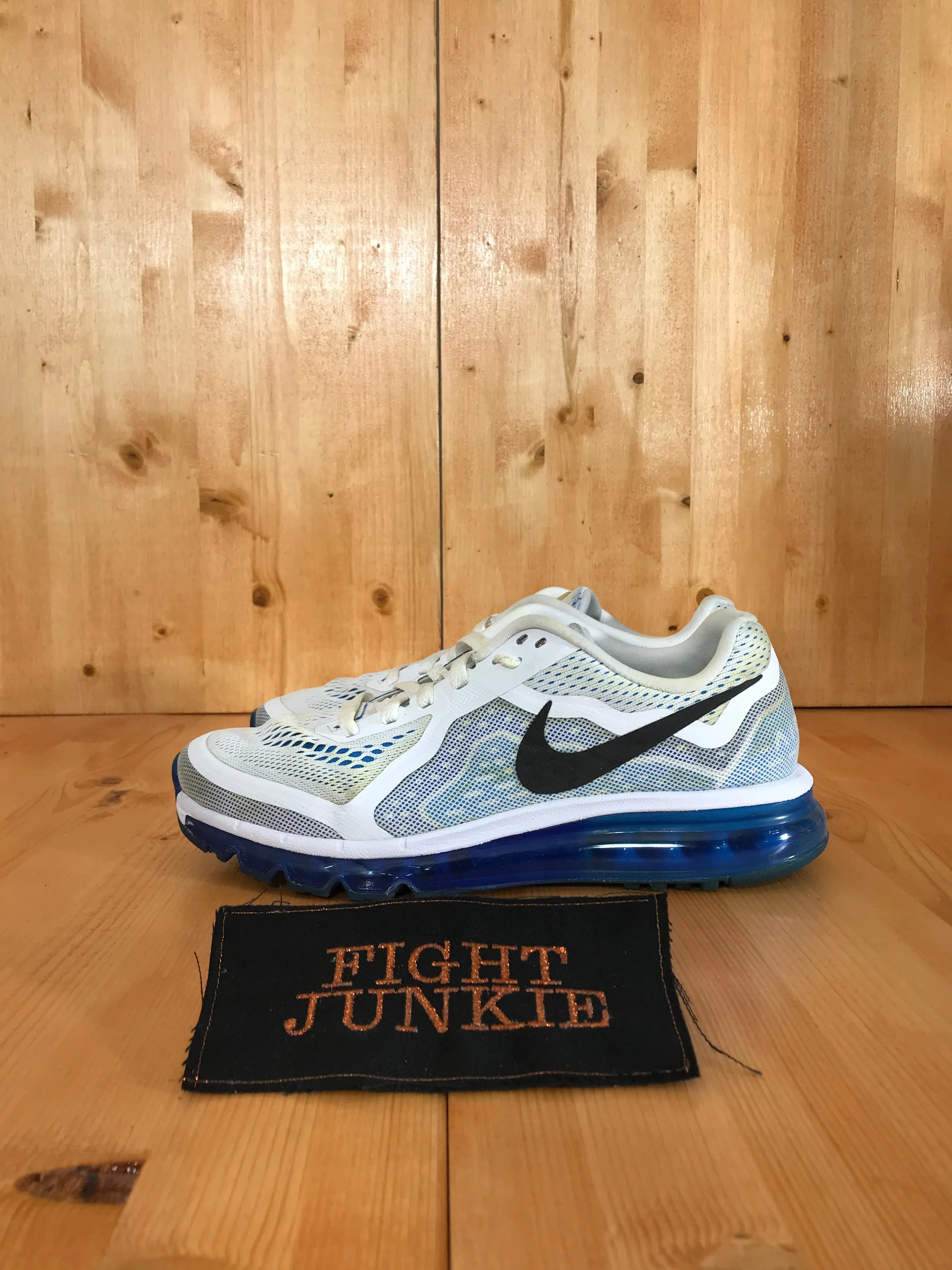 NIKE AIR MAX Mens Size 8.5 2014 WHITE & COBLAT BLUE Shoes Sneakers