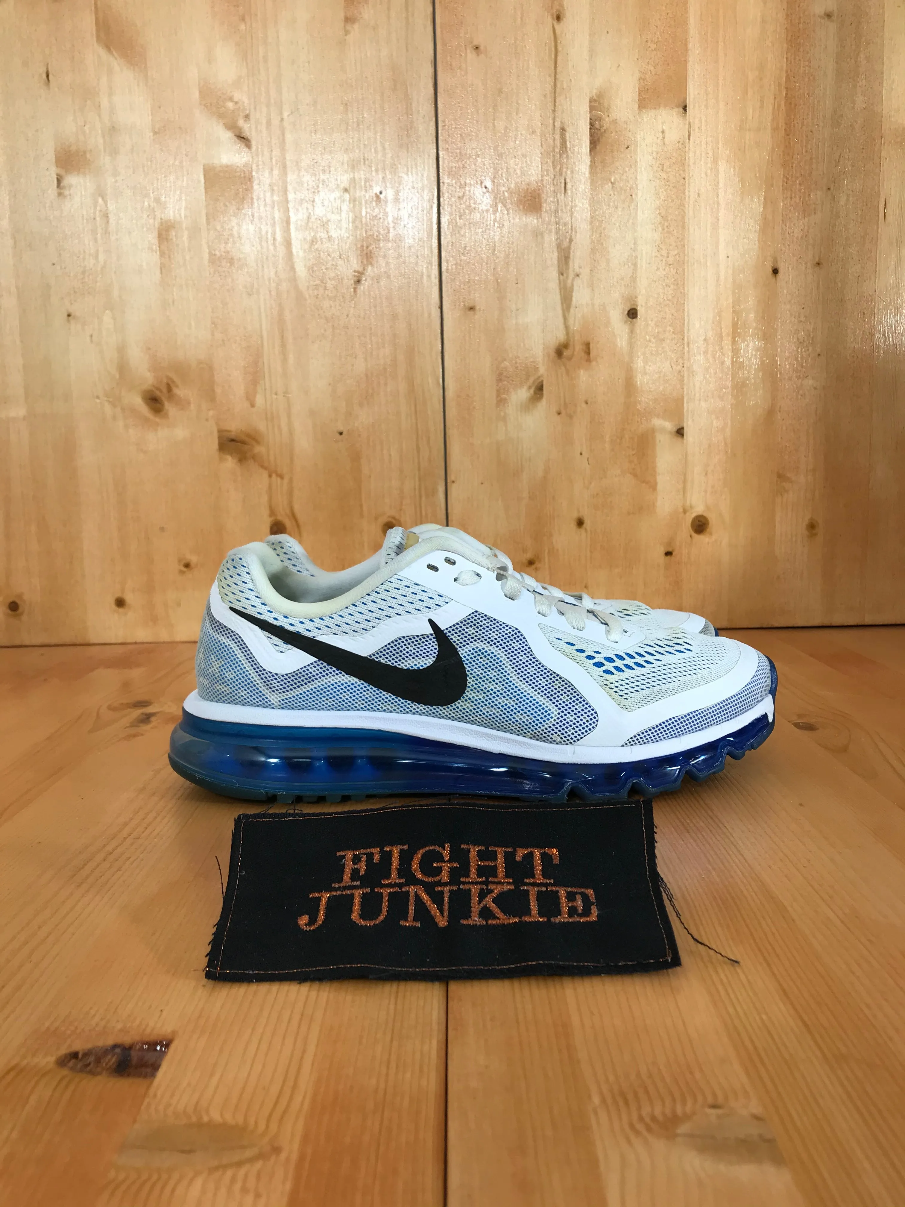 NIKE AIR MAX Mens Size 8.5 2014 WHITE & COBLAT BLUE Shoes Sneakers