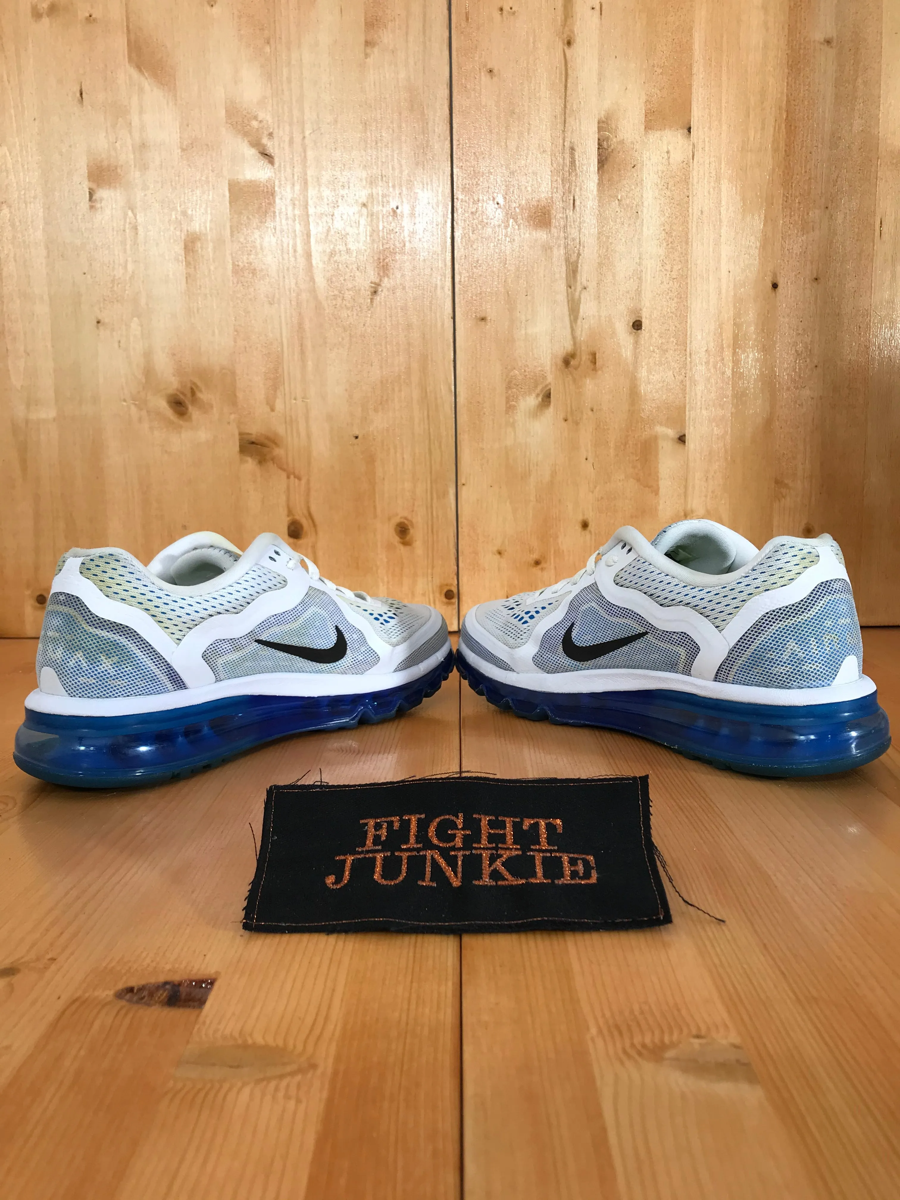 NIKE AIR MAX Mens Size 8.5 2014 WHITE & COBLAT BLUE Shoes Sneakers