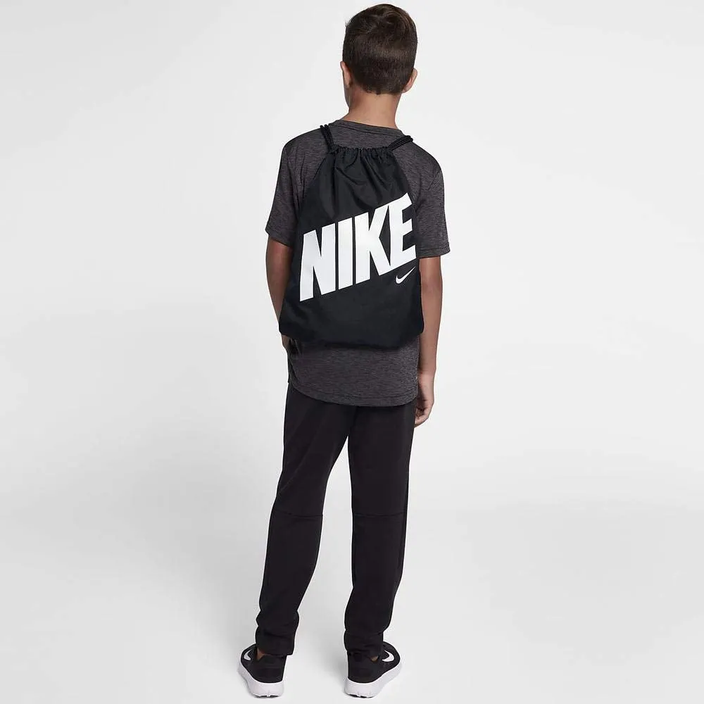 NIKE Kids Graphic Gym Sack Black Black White One Size