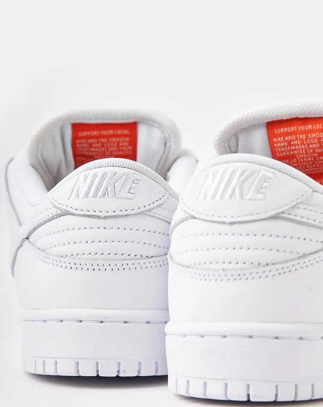 Nike SB Dunk Low Pro ISO “ORANGE LABEL” Triple White Sneakers