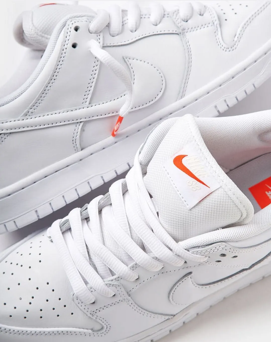 Nike SB Dunk Low Pro ISO “ORANGE LABEL” Triple White Sneakers