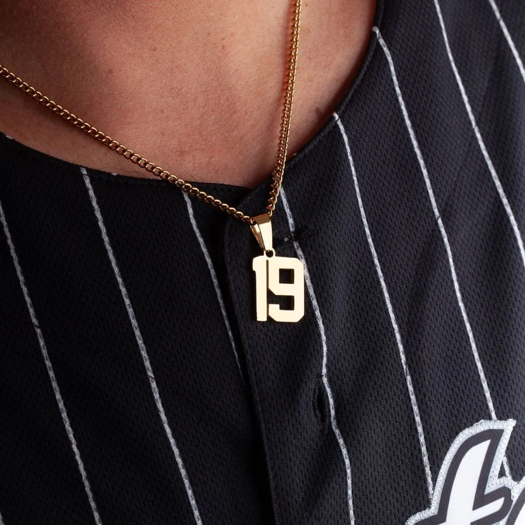 Number Pendant Necklace - Gold