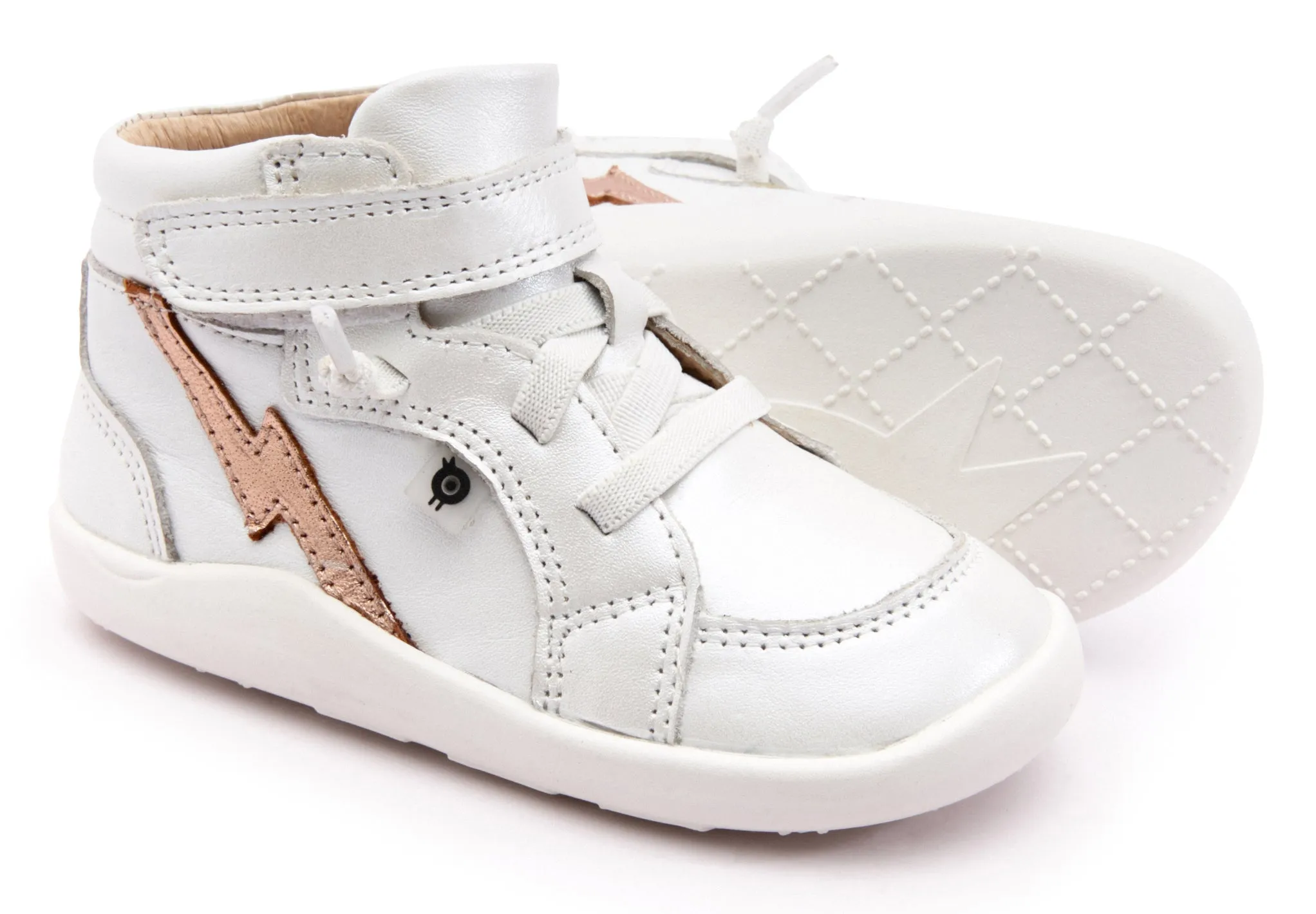 Old Soles Girl's 8018 Light The Ground Sneakers - Nacardo Blanco/Copper