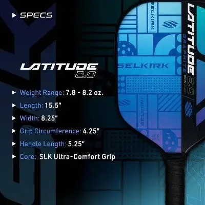 Open Box - Selkirk Sport Latitude Pickleball Paddle Racquets - Blue