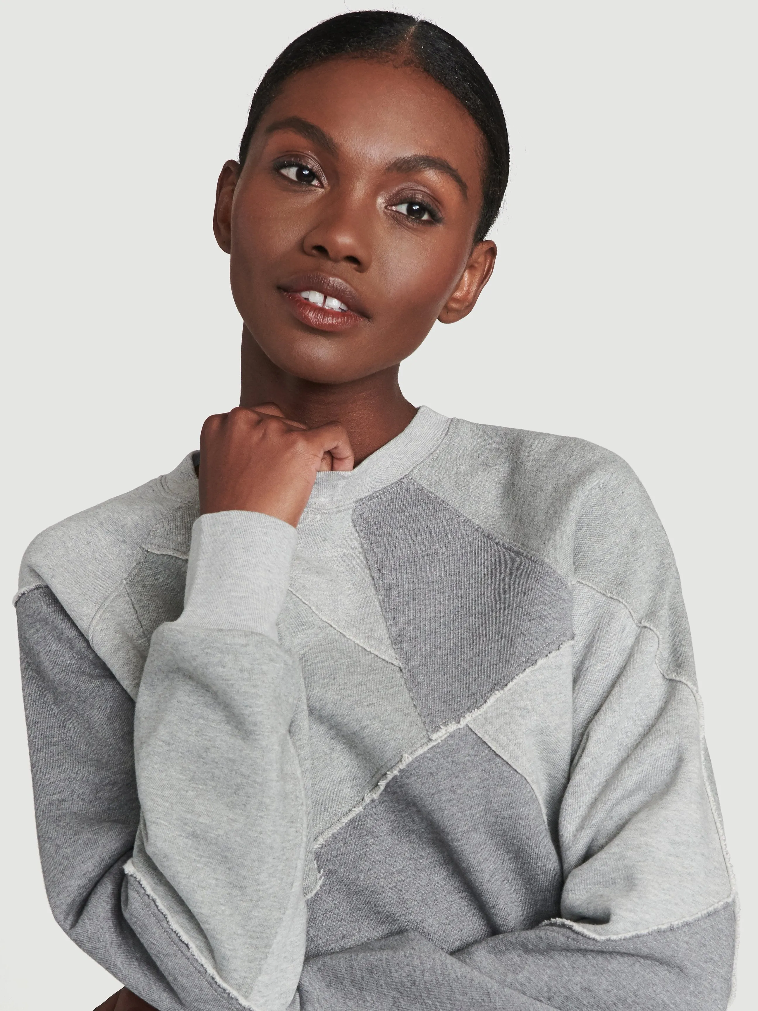 Patchwork Sweatshirt -- Gris Multi