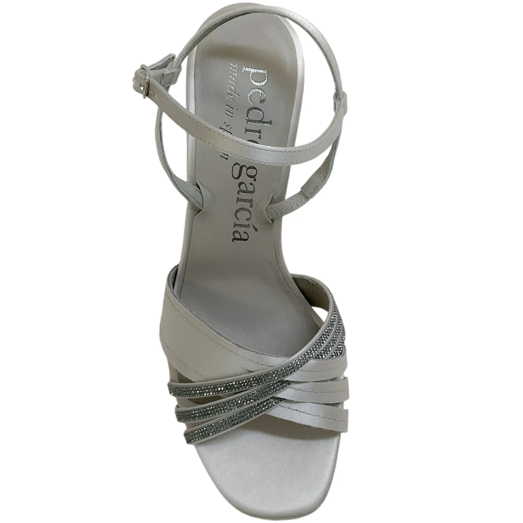 Pedro Garcia Silver Sandals With Crystals