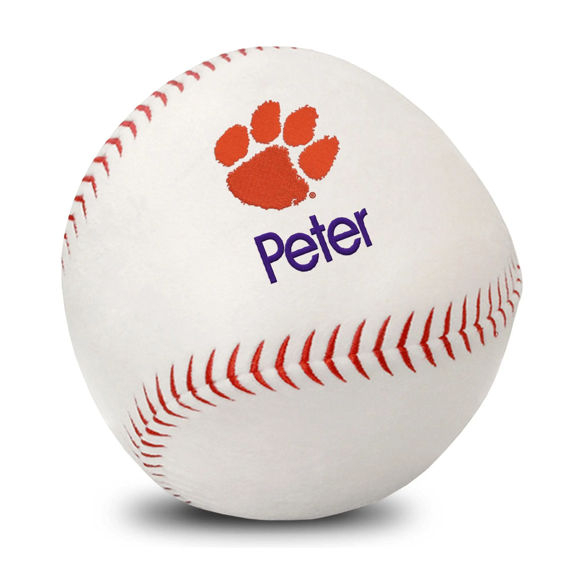 Personalized Clemson Tigers Plush Baseball