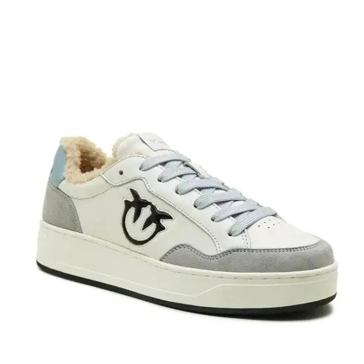 PINKO BONDY WHITE FUR SNEAKERS