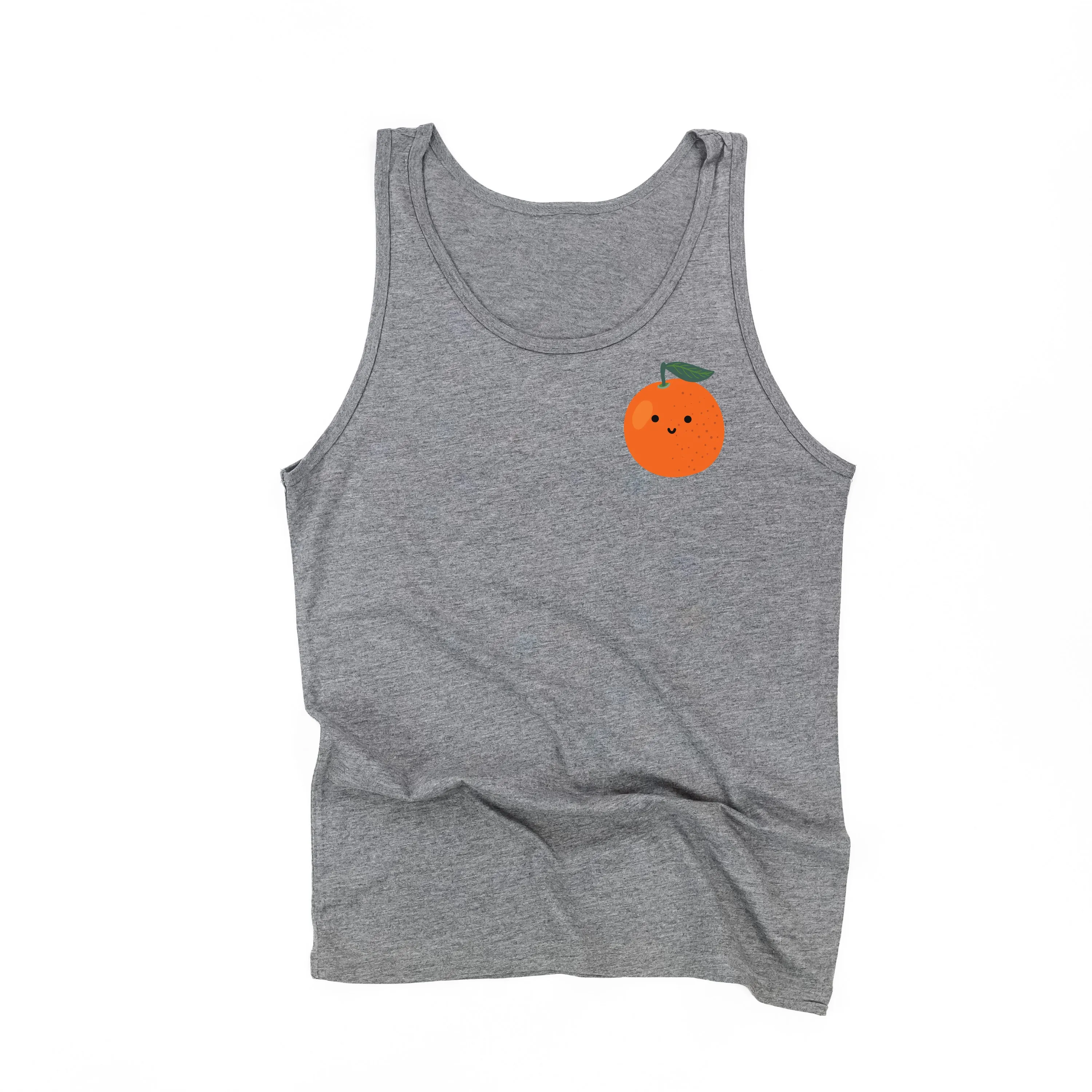 Pocket Fruit (Front) w/ Group of Smiley Fruit (Back) - Unisex Jersey Tank