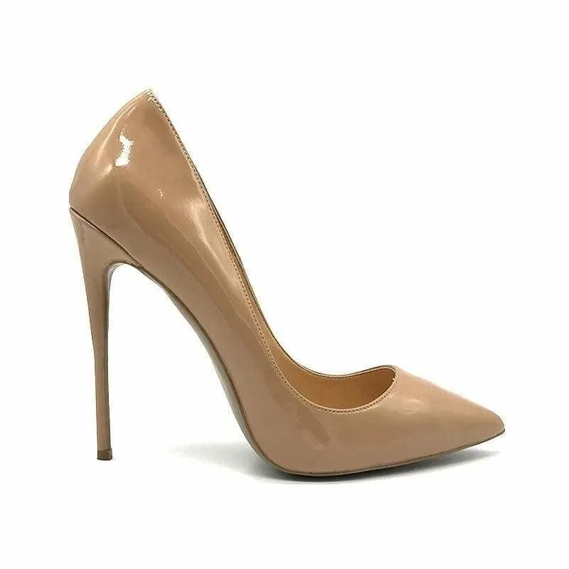 Pointed Toe Patent Leather Stilettos Pumps