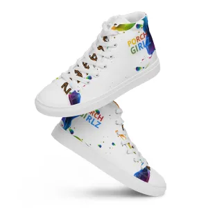 PORCHGIRLZ WHITE Women’s high top canvas shoes