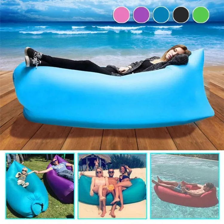 Portable Inflatable Sofa Bed for Camping, Fishing, and Beach, Lazy Air Bed, 78.7 x 27.6 inches (Red)