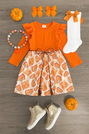 "Here For The Pie" Orange Dress