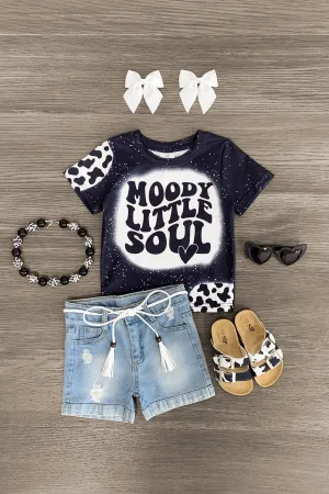 "Moody Little Soul" Denim Short Set