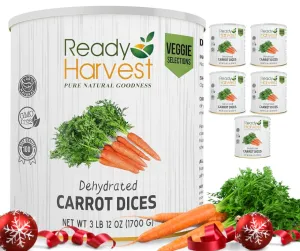 Ready Harvest Dehydrated Carrots - 25 Year Shelf Life - Six #10 Cans