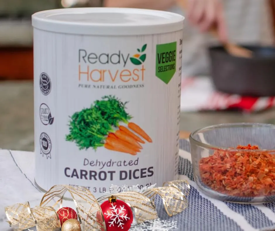 Ready Harvest Dehydrated Carrots - 25 Year Shelf Life - Six #10 Cans