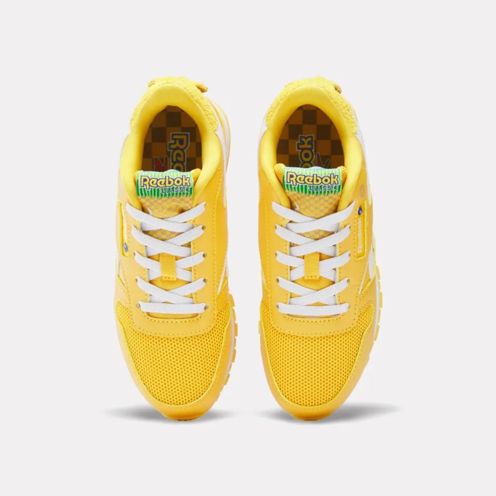 Reebok Footwear Kids Reebok x Sonic Classic Leather Step 'N' Flash Shoes - Preschool GOLD/WHITE/GOLD