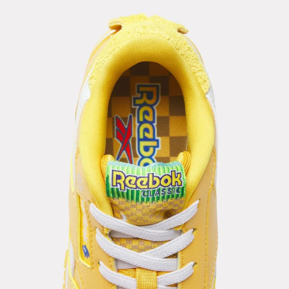 Reebok Footwear Kids Reebok x Sonic Classic Leather Step 'N' Flash Shoes - Preschool GOLD/WHITE/GOLD