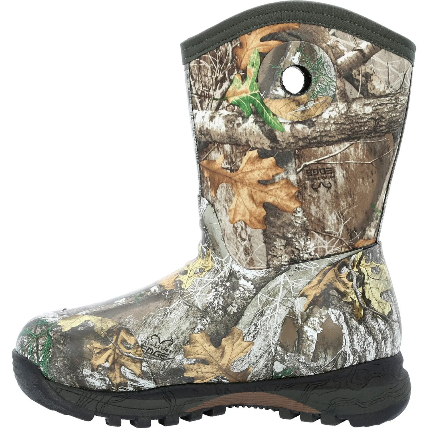 Rocky Kids Boys Realtree Edge Rubber Spike 400G WP Hunting Boots