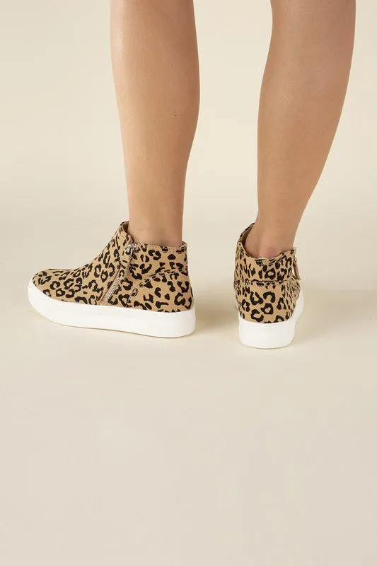 ROUTE-S HIGH TOP LEOPARD SNEAKERS