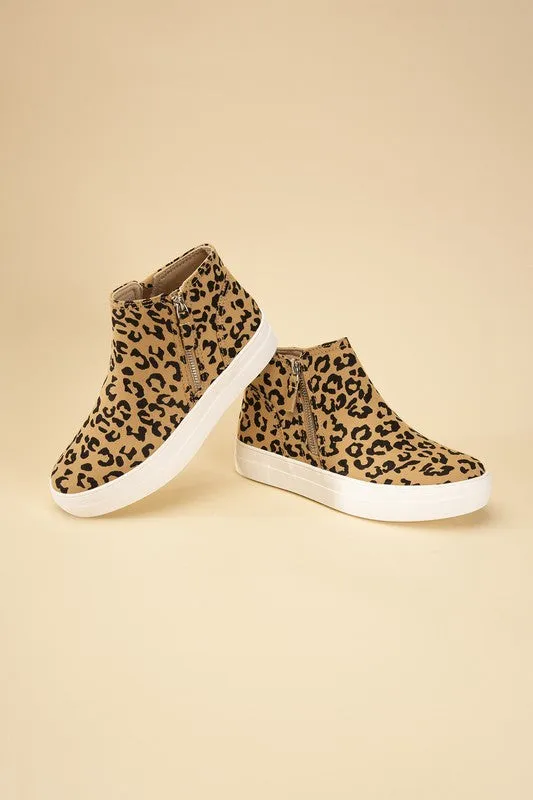 ROUTE-S HIGH TOP LEOPARD SNEAKERS