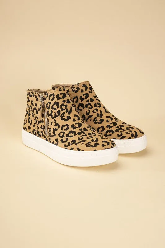 ROUTE-S HIGH TOP LEOPARD SNEAKERS