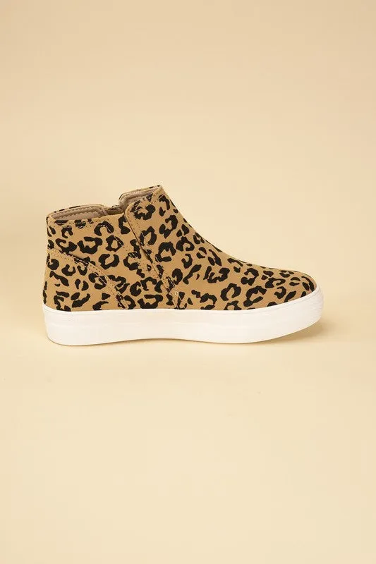 ROUTE-S HIGH TOP LEOPARD SNEAKERS