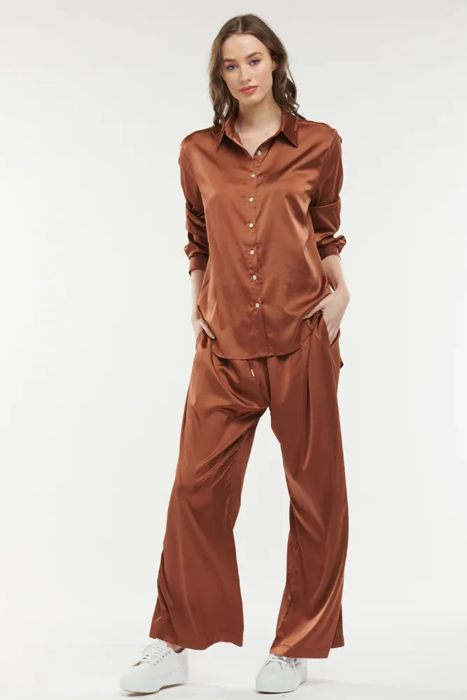 Satin Lounge Pants - Copper