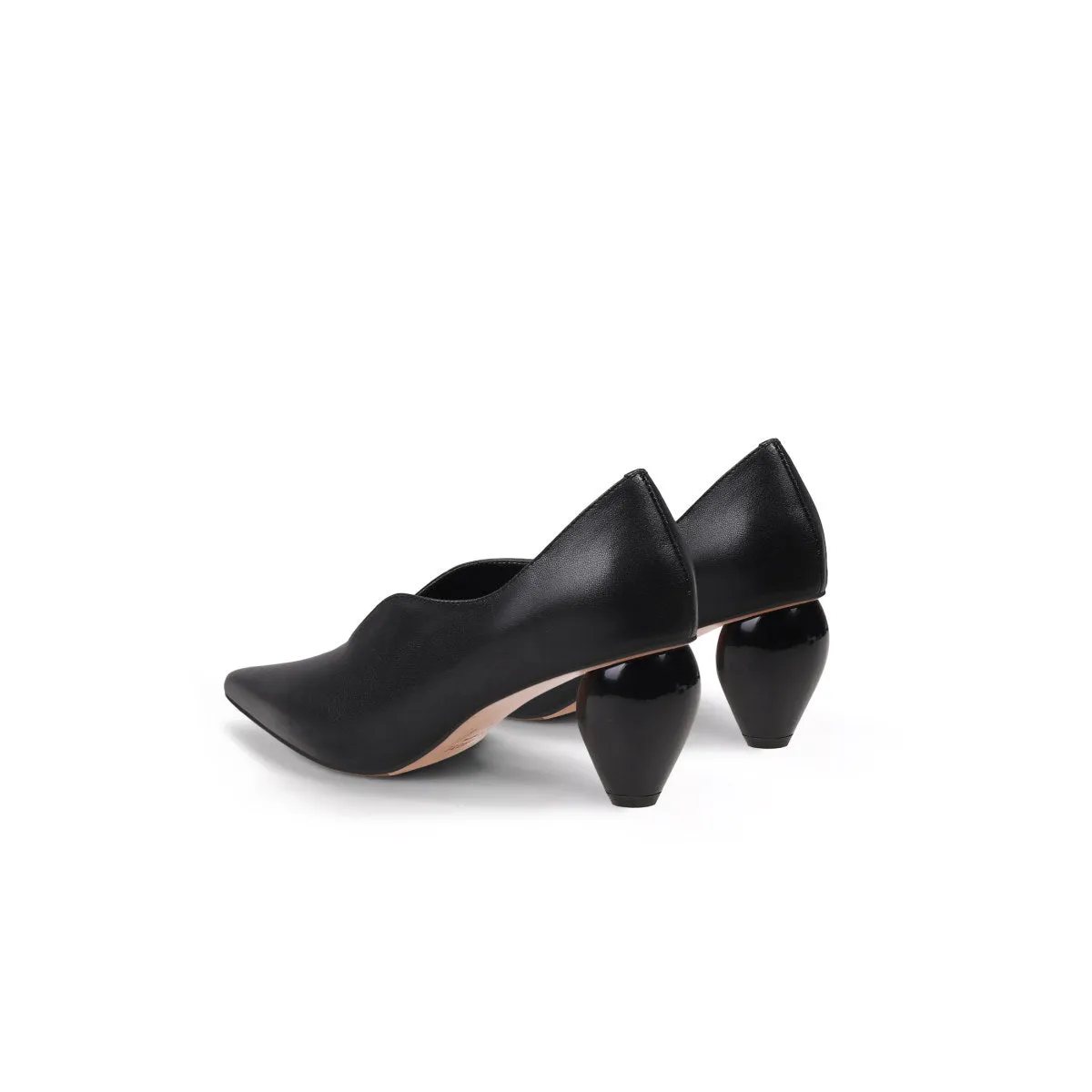 Scalloped Edge Pot Heel Pumps