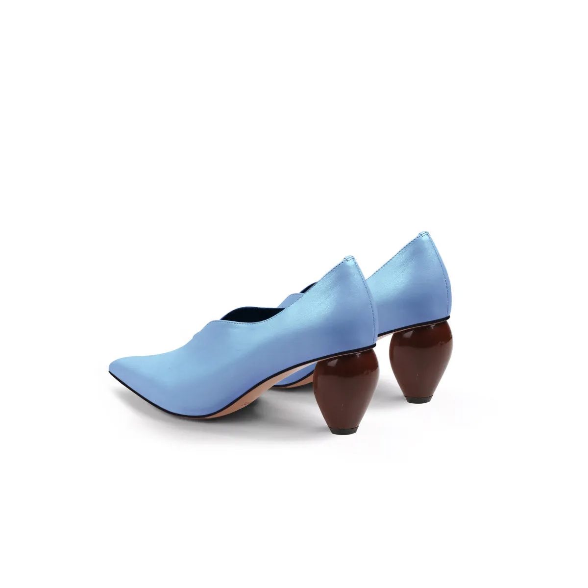 Scalloped Edge Pot Heel Pumps