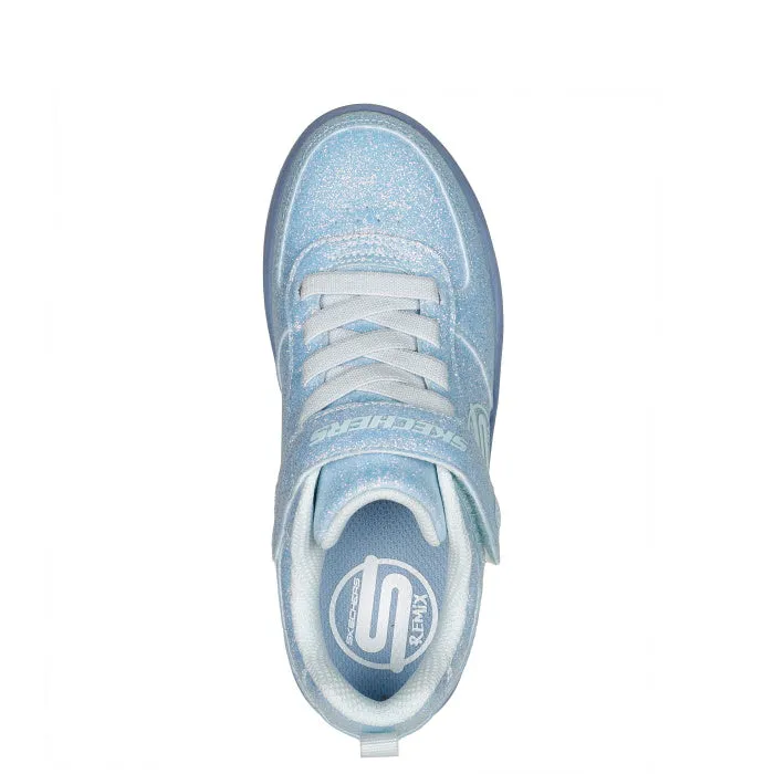 Skechers Kids S Lights Sport Court 92 Sparkle Remix Light Blue