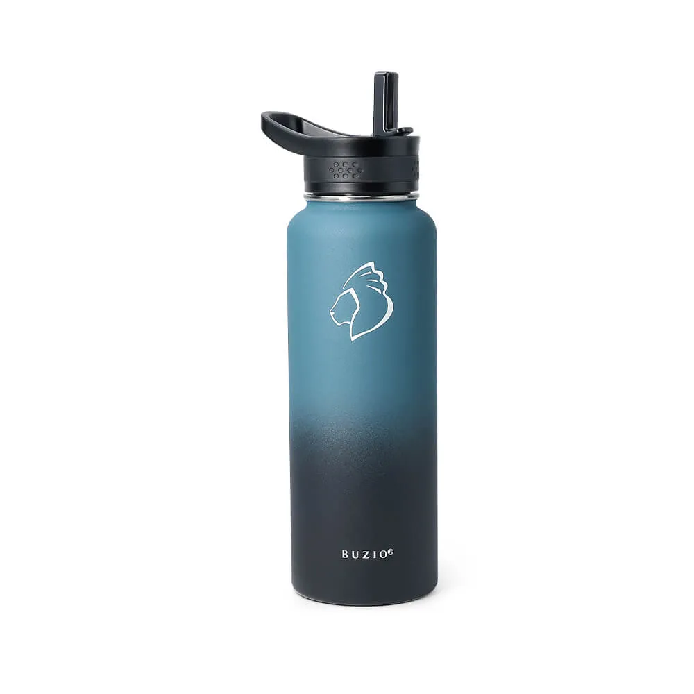 Stainless Steel Water Bottle with 3 Lids | 40oz | Indigo Crush