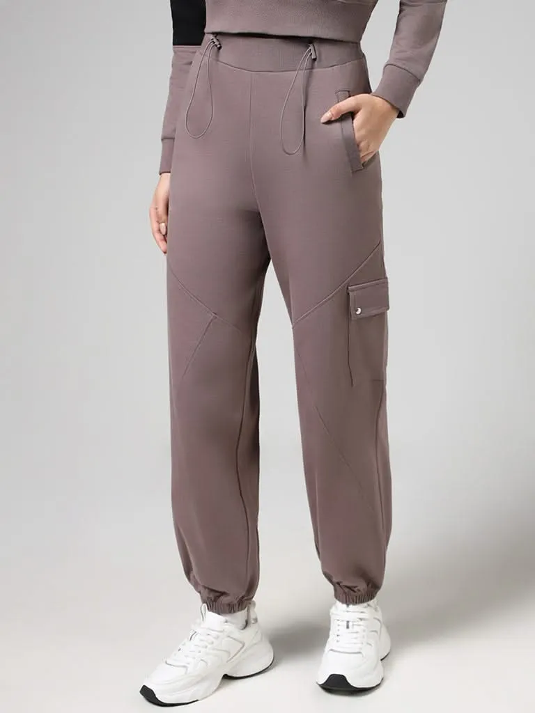 Studiofit Brown Cotton Track Pants