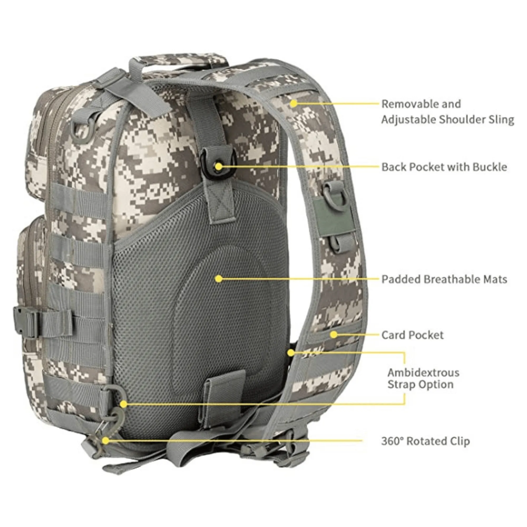 Tactical Medium 15L Sling Backpack Range Bag