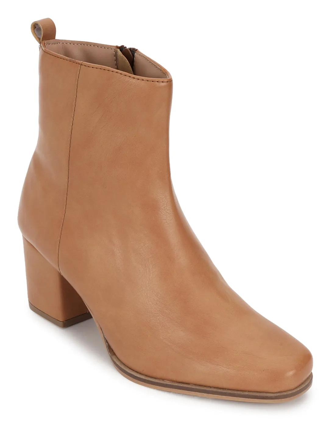 Tan PU High-End-Fashion Stylish Ankle Boots (TC-TROS-BO-03-TAN)