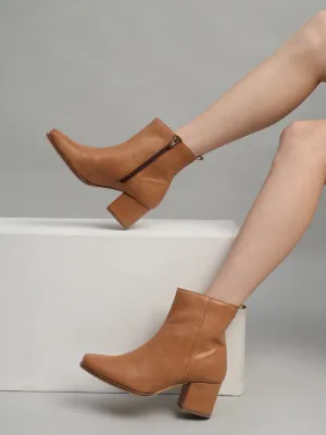 Tan PU High-End-Fashion Stylish Ankle Boots (TC-TROS-BO-03-TAN)