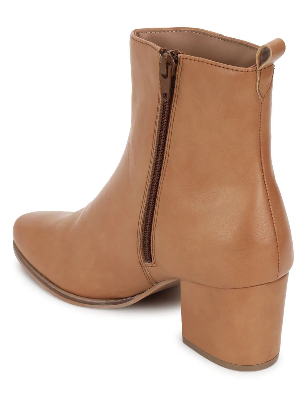 Tan PU High-End-Fashion Stylish Ankle Boots (TC-TROS-BO-03-TAN)