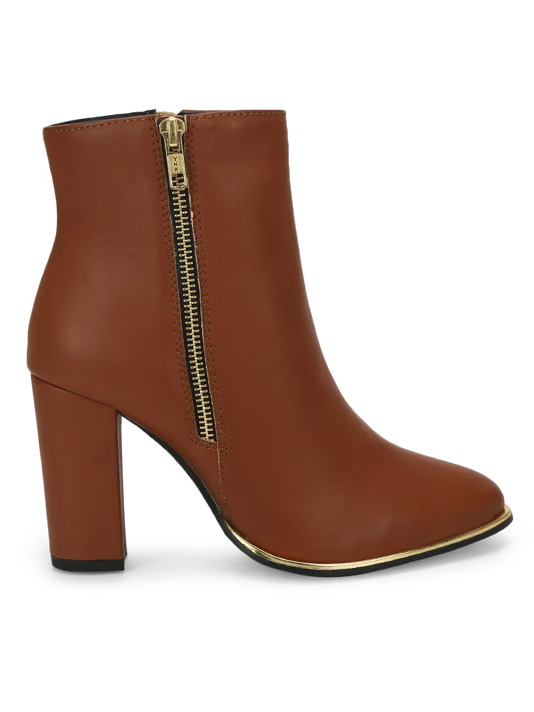 Tan PU Zip Up Ankle Boots (TC-ST-1184-TANPU)