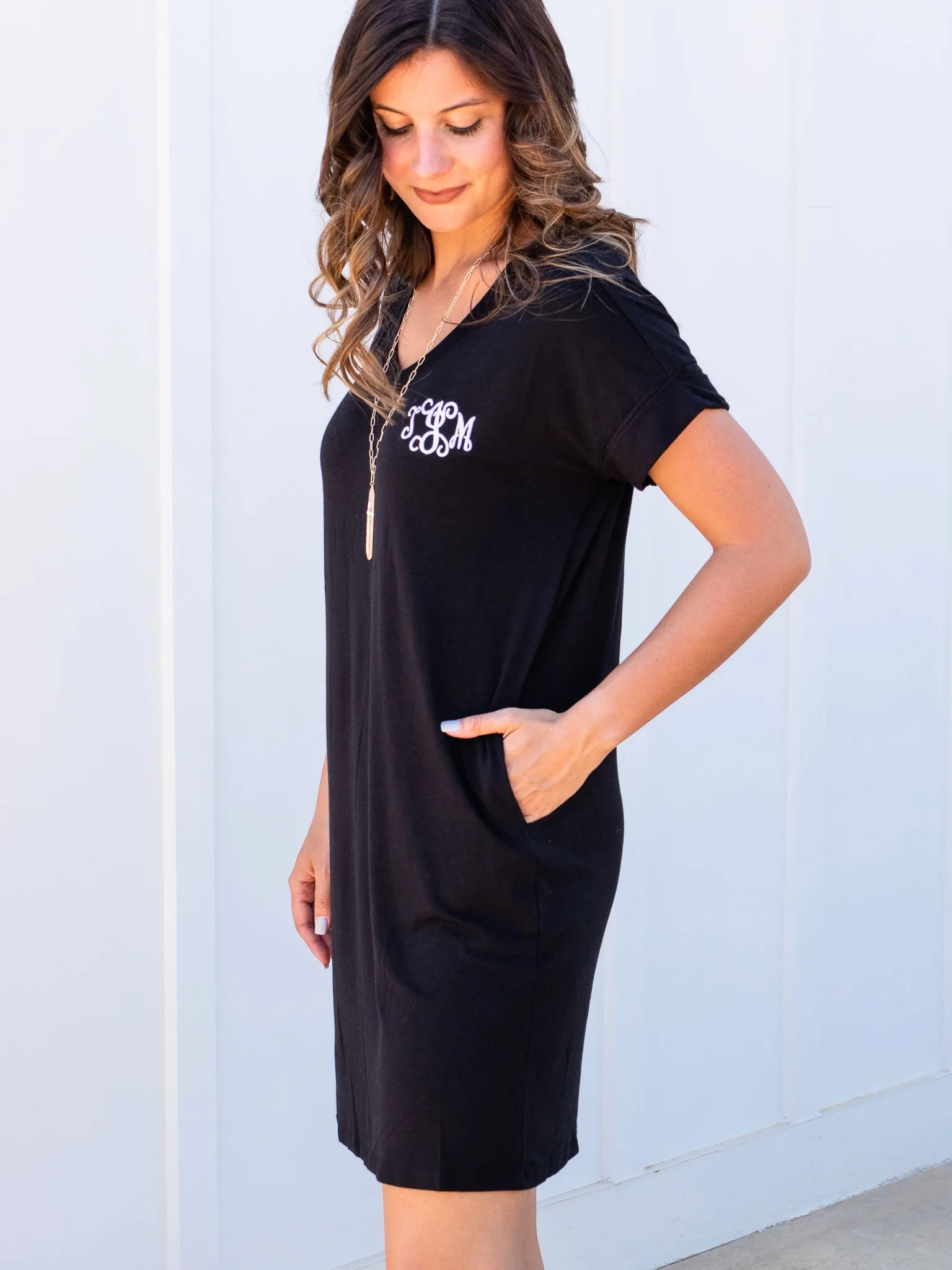 That Thing You Do V-Neck Dress - Black