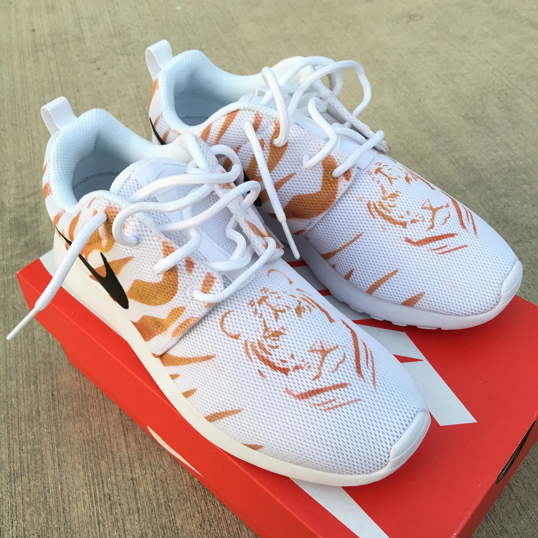 Tiger Stripe Nike Roshe One - Custom Painted Sneakers