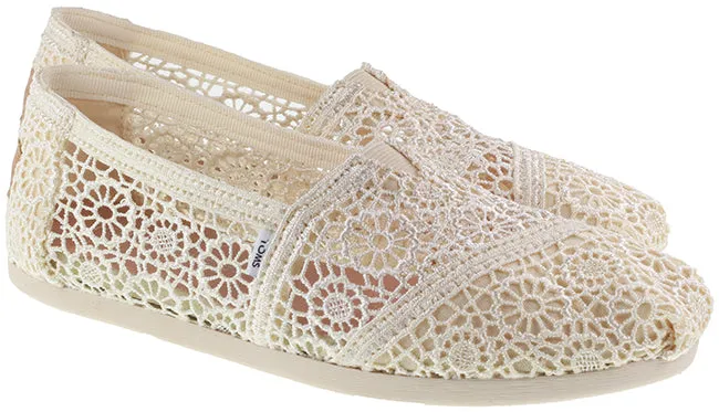 Toms Shoes Womens Moroccan Crochet Alpargata Natural