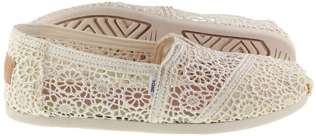 Toms Shoes Womens Moroccan Crochet Alpargata Natural