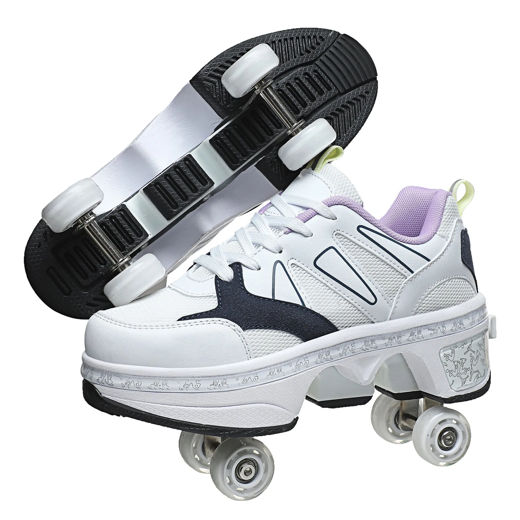 Transformable Roller Skates-Dual-Purpose for Skating and Walking shoes | Brodtica.com