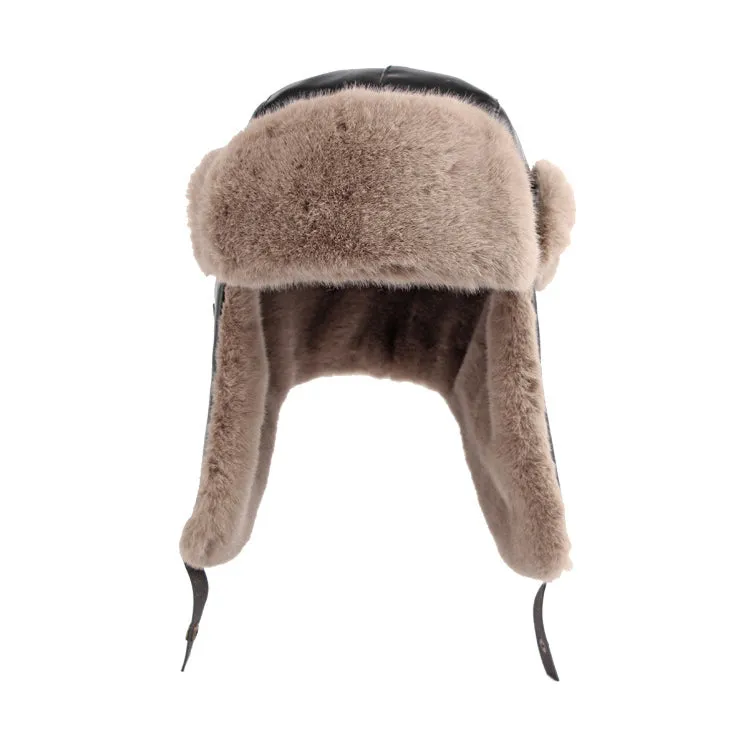 Trapper Russian Hat - Winter Trooper Ski Ear Flap Cap - Faux Leather Aviator Hats YZT0236